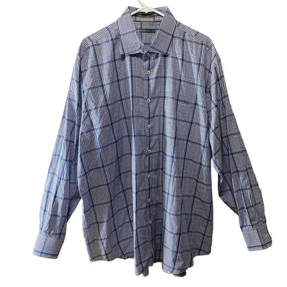 Peter Millar Men's size XXL Purple and Green Long Sleeve Button Down Shirt - Picture 1 of 5